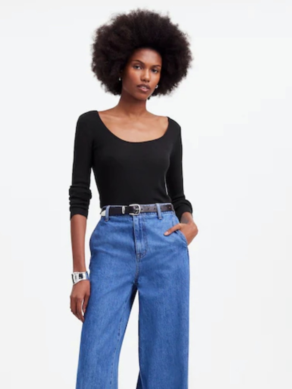 Madewell Merino Wool-Silk Blend Scoopneck Sweater